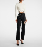 Area Crystal-embellished straight jeans