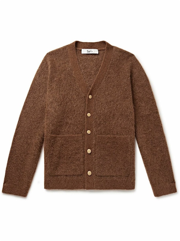 Photo: Séfr - Kaito Brushed Mohair-Blend Cardigan - Brown