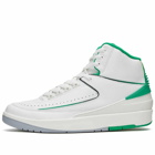 Nike Men's Air Jordan 2 Retro Sneakers in White/Lucky Green