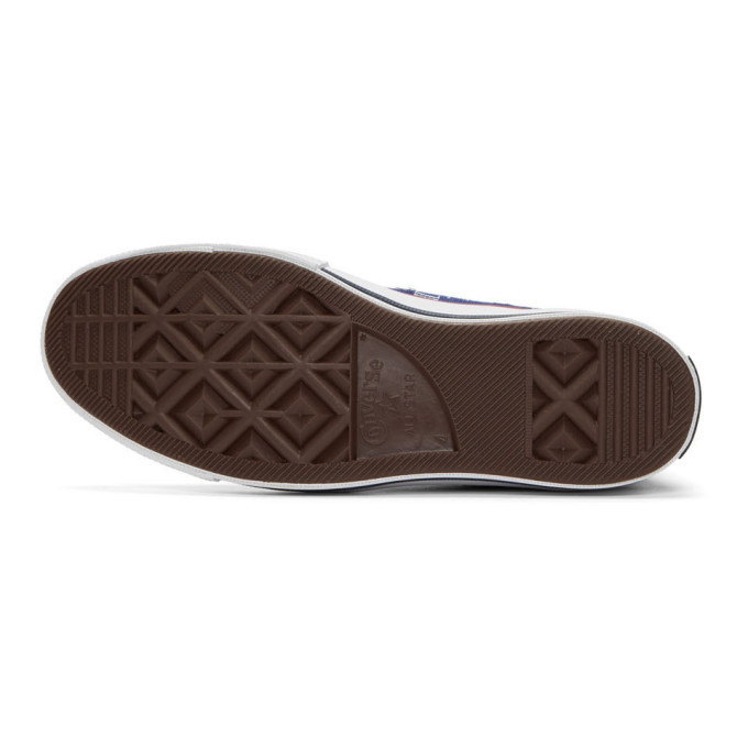 JW Anderson Blue Converse Edition Grid Logo Chuck 70 Hi Sneakers