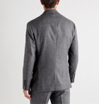 Brunello Cucinelli - Houndstooth Wool and Silk-Blend Suit Jacket - Gray