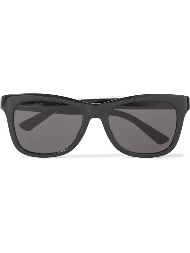 Photo: BALENCIAGA - Square-Frame Logo-Print Acetate Sunglasses