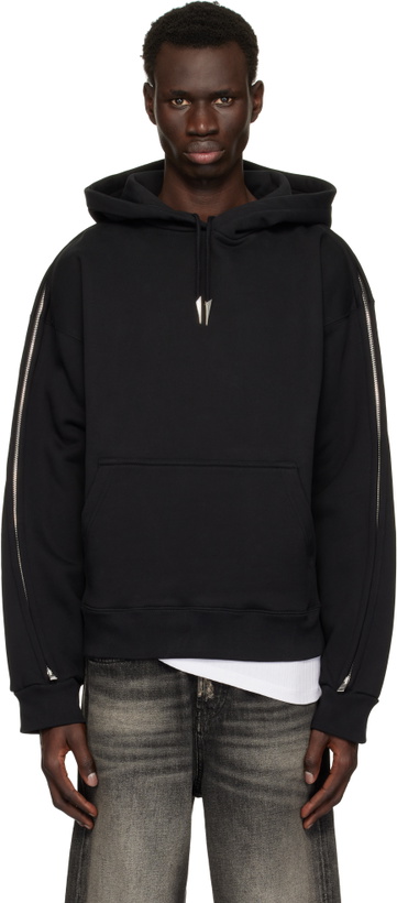 Photo: Mugler Black Zipped Sleeves Hoodie