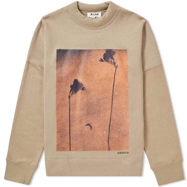 Photo: Acne Studios Folke Print Crew Sweat Green