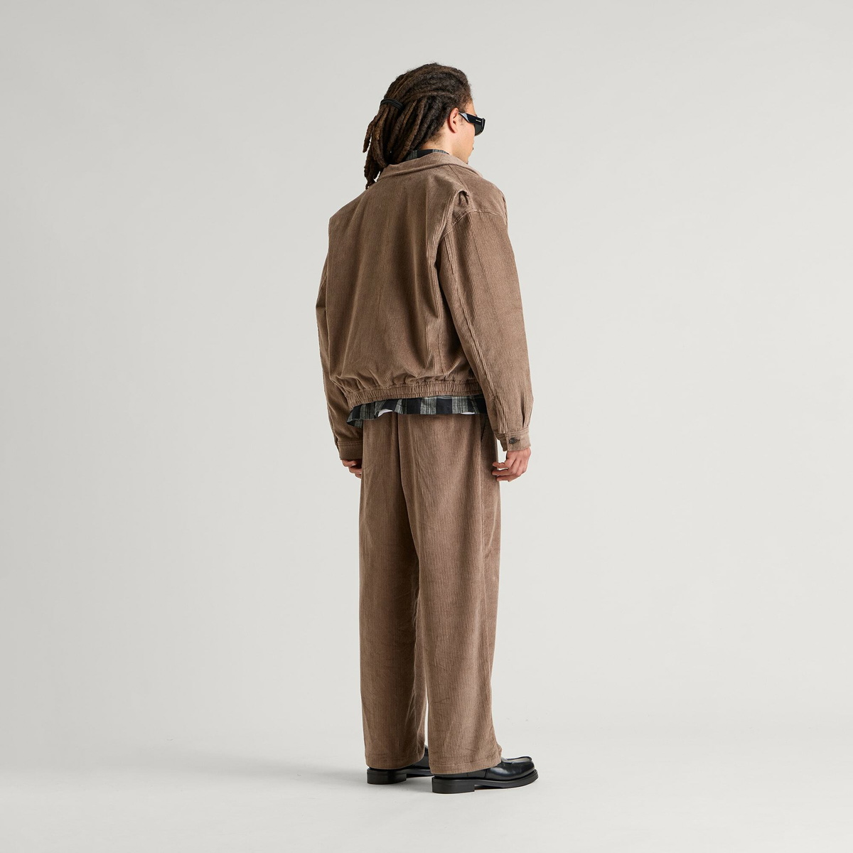 END. Men's Cord Monogram Jacket in Dark Sand