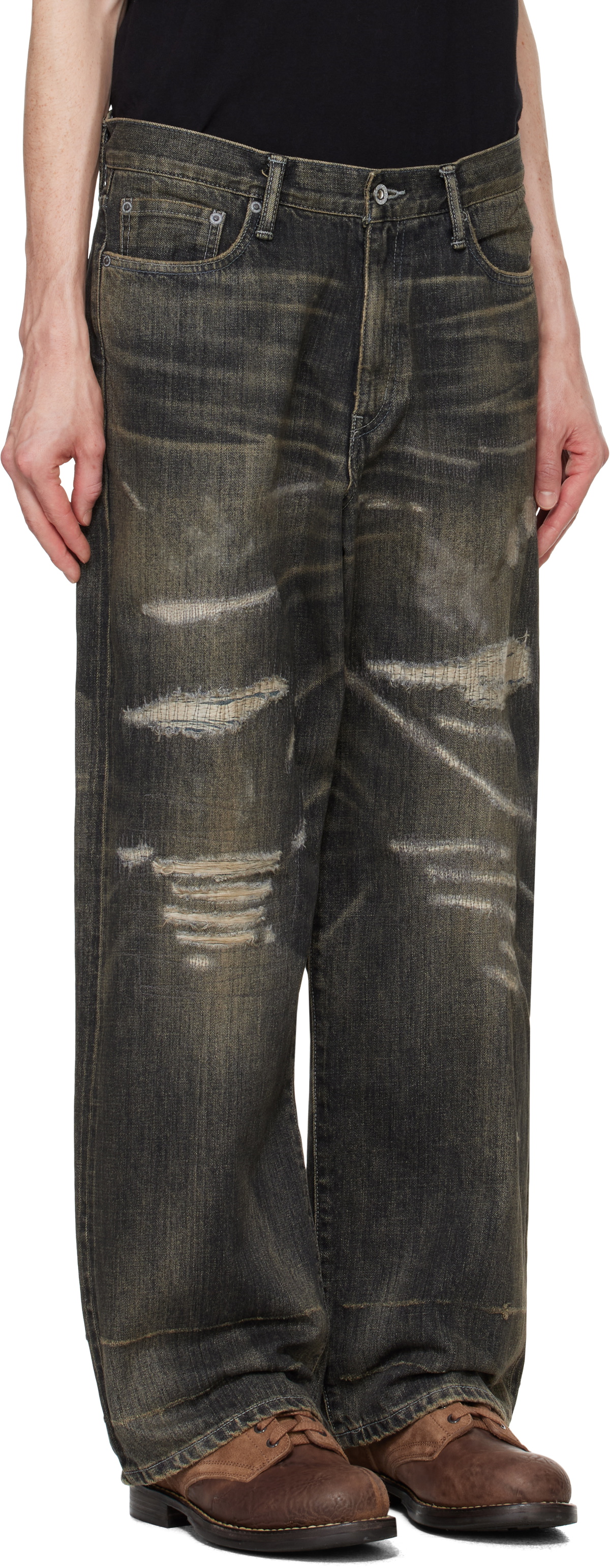 Neighborhood Black Savage Denim DP Wide Jeans Neighborhood