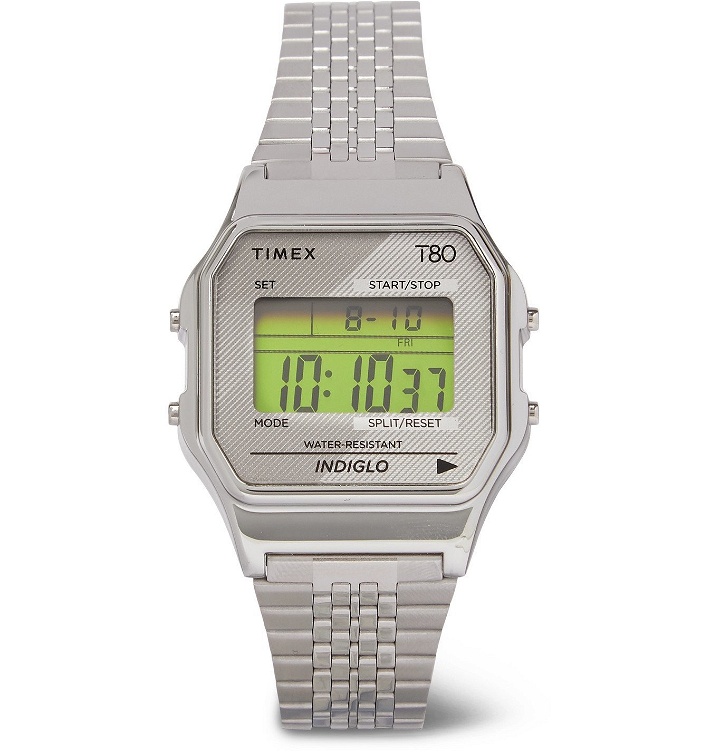 Photo: Timex - T80 34mm Stainless Steel Digital Watch - Silver