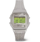 Timex - T80 34mm Stainless Steel Digital Watch - Silver
