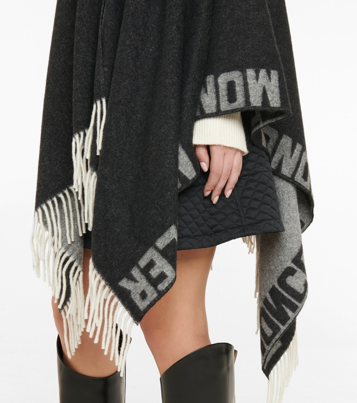Moncler - Wool-blend blanket cape