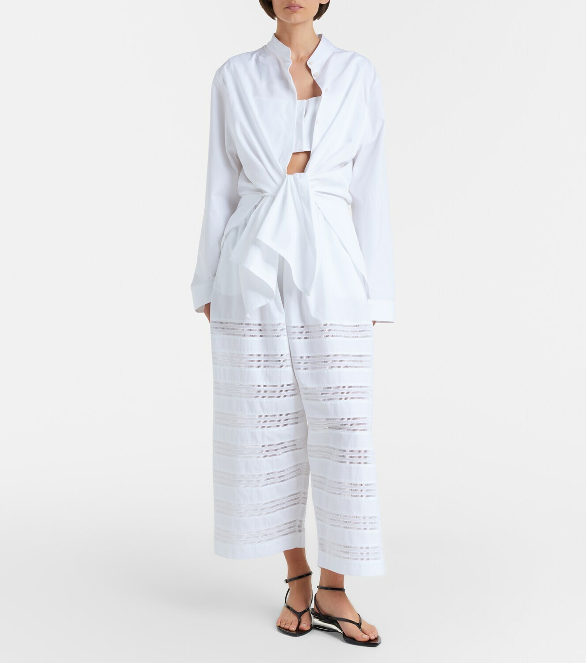 Alaïa Cotton poplin wide-leg culottes