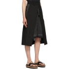 Sacai Black Denim Suiting Combo Skirt