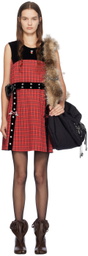 Chopova Lowena Red Ariel Kilt Minidress