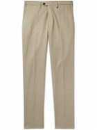 Canali - Straight-Leg Stretch-Cotton and Linen-Blend Twill Chinos - Neutrals