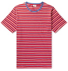 Hartford - Striped Cotton-Jersey T-Shirt - Red