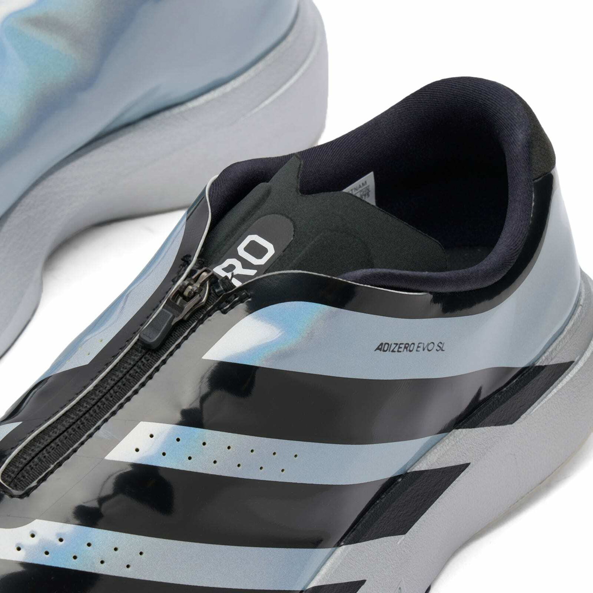 Adidas Men's Evo SL Zip Sneaker in Silver Met./Core Black/Halo Silver