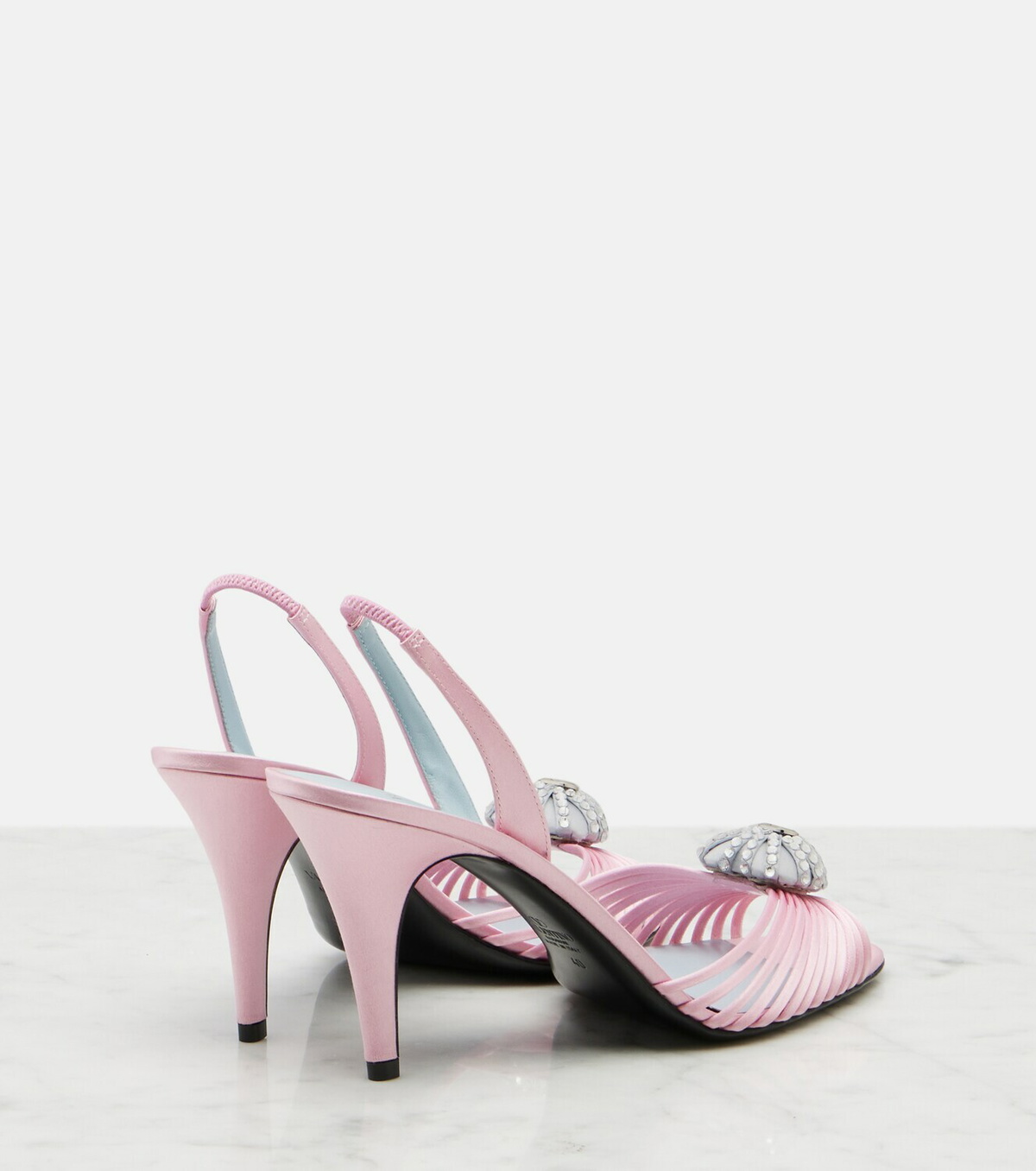 Valentino Garavani Cœur Royal satin slingback sandals