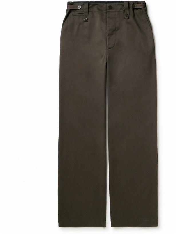 Photo: Burberry - Wide-Leg Cotton-Twill Trousers - Brown