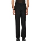 Ann Demeulemeester Black Wool Contrast Piping Trousers