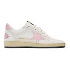 Golden Goose White and Pink Ball Star Sneakers