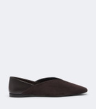 Max Mara Leather and suede slip-on shoes