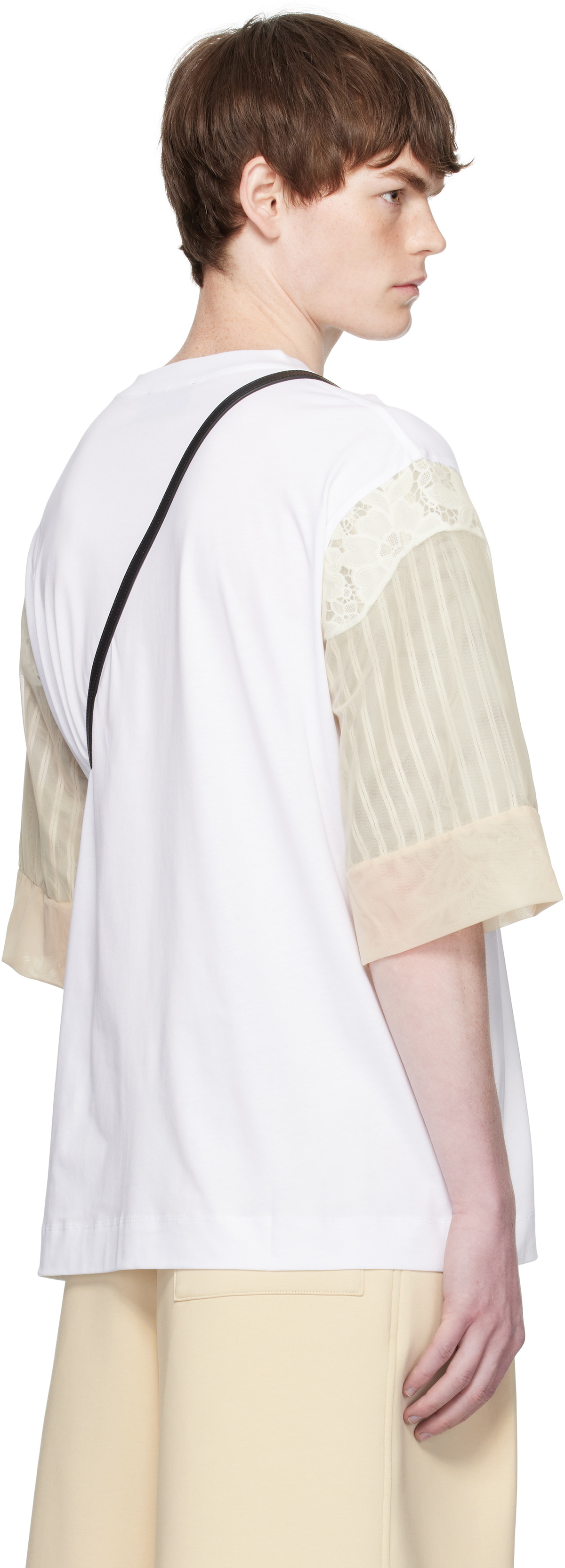 Simone Rocha White Trapped Lace Patchwork T-shirt