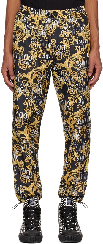 Photo: Versace Jeans Couture Black & Yellow Printed Trousers