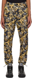 Versace Jeans Couture Black & Yellow Printed Trousers