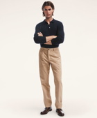 Brooks Brothers Men's Modern Pleated Chino Pants | Medium Beige