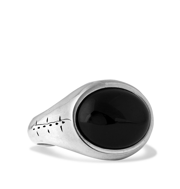 Photo: MAPLE - Tubby Sterling Silver and Onyx Ring - Silver