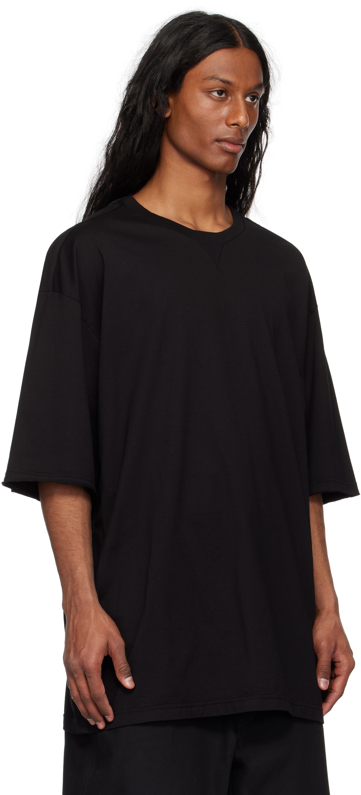 TAKAHIROMIYASHITA TheSoloist. Black Oversized Crew Neck T-shirt