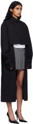Pushbutton Black Front Cropped Coat