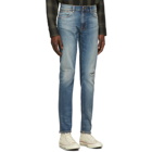 Nudie Jeans Blue Lean Dean Repairs Jeans