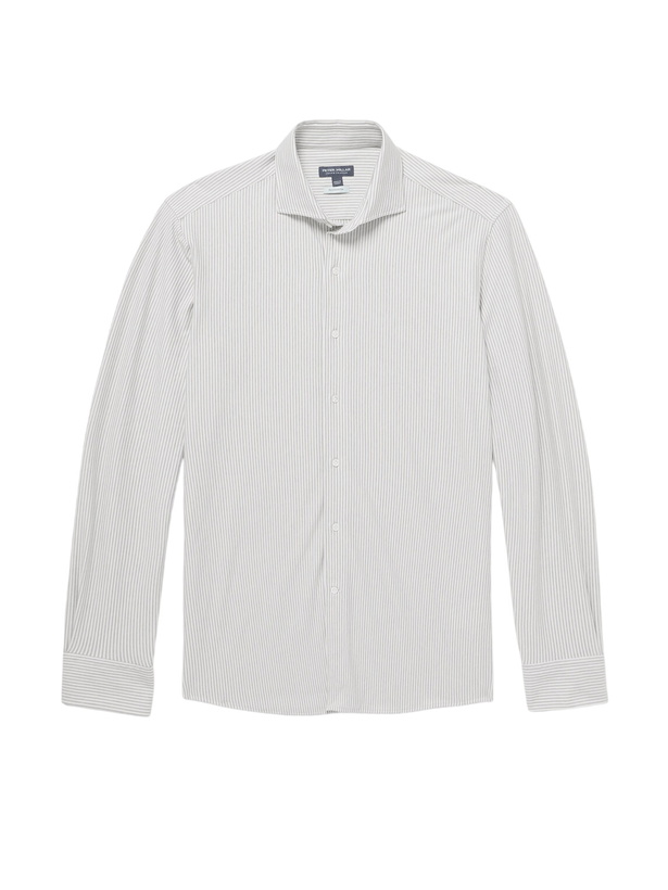 Photo: Peter Millar - Excursionist Flex Slim-Fit Striped Cotton-Blend Shirt - Gray