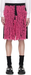 Comme des Garçons Homme Plus Black & Pink Wool Gabardine Medium & Nylon Tulle Shorts
