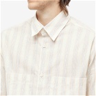 NN07 Men's Freddy Stripe Short Sleeve Shirt in Brown Stripe