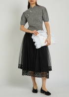 Simone Rocha Mandarin-collar Embellished Cashmere Jumper Grey