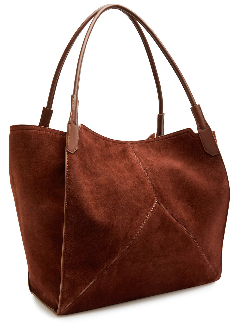 Victoria Beckham Victoria Panelled Suede Tote - Dark Brown - One Size