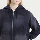 Dime Women's Crop Zip Hoodie in Navy Washed