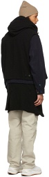 Undercover Black Wool Double Zip Coat