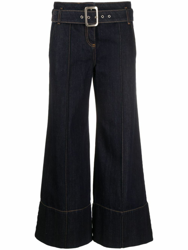 Photo: ERMANNO - Wide Leg Cropped Denim Jeans