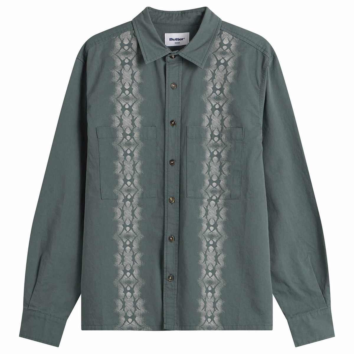 Butter Goods Men's Fade Button Up Shirt in Washed Navy