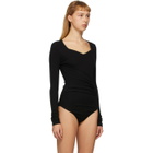 Unravel Black Front Cross Bodysuit