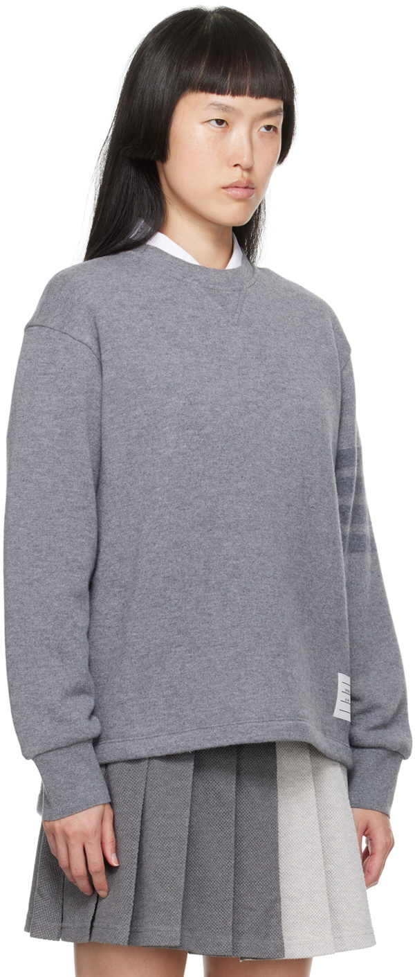 Thom Browne Gray 4-Bar Sweatshirt