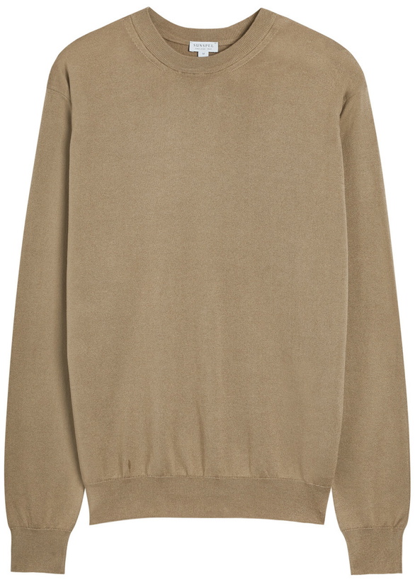 Photo: Sunspel Cotton Jumper Light Brown