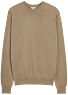 Sunspel Cotton Jumper Light Brown