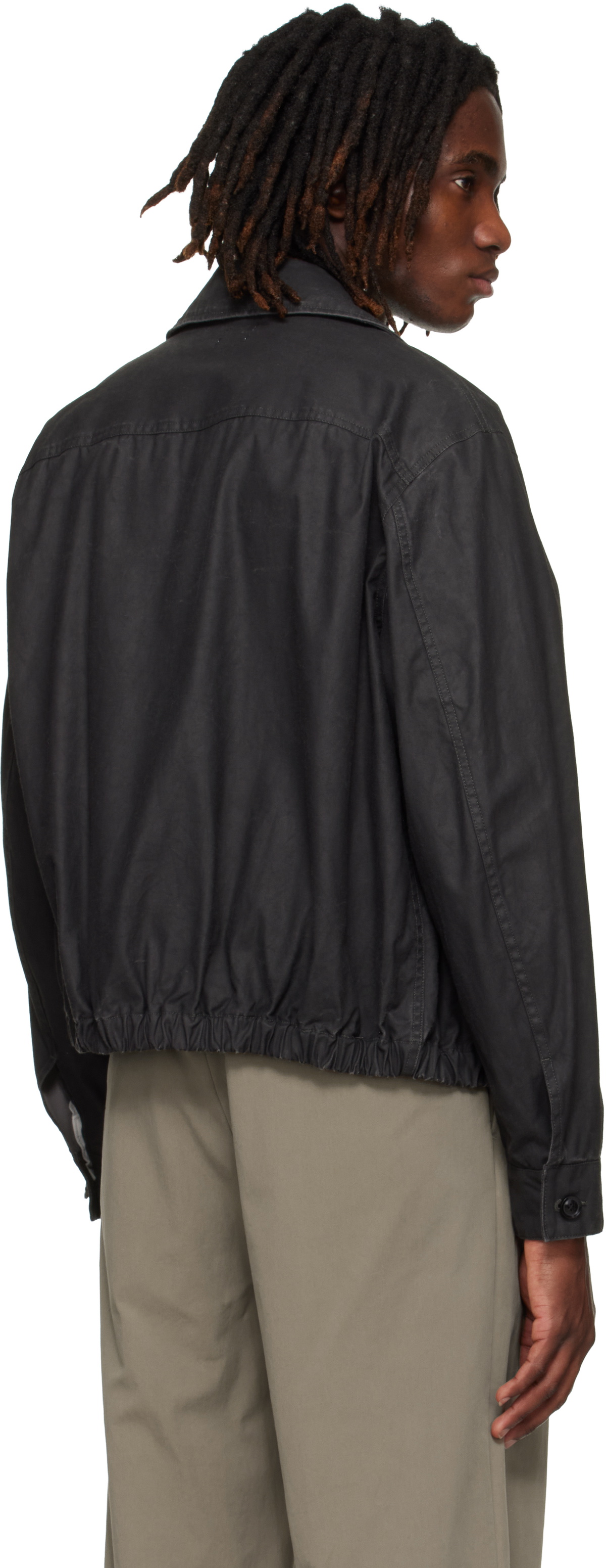 YOKE Black Coating Cotton Drizzler Jacket