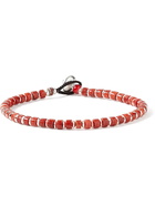 Mikia - Sterling Silver Tiger Iron Beaded Bracelet - Orange