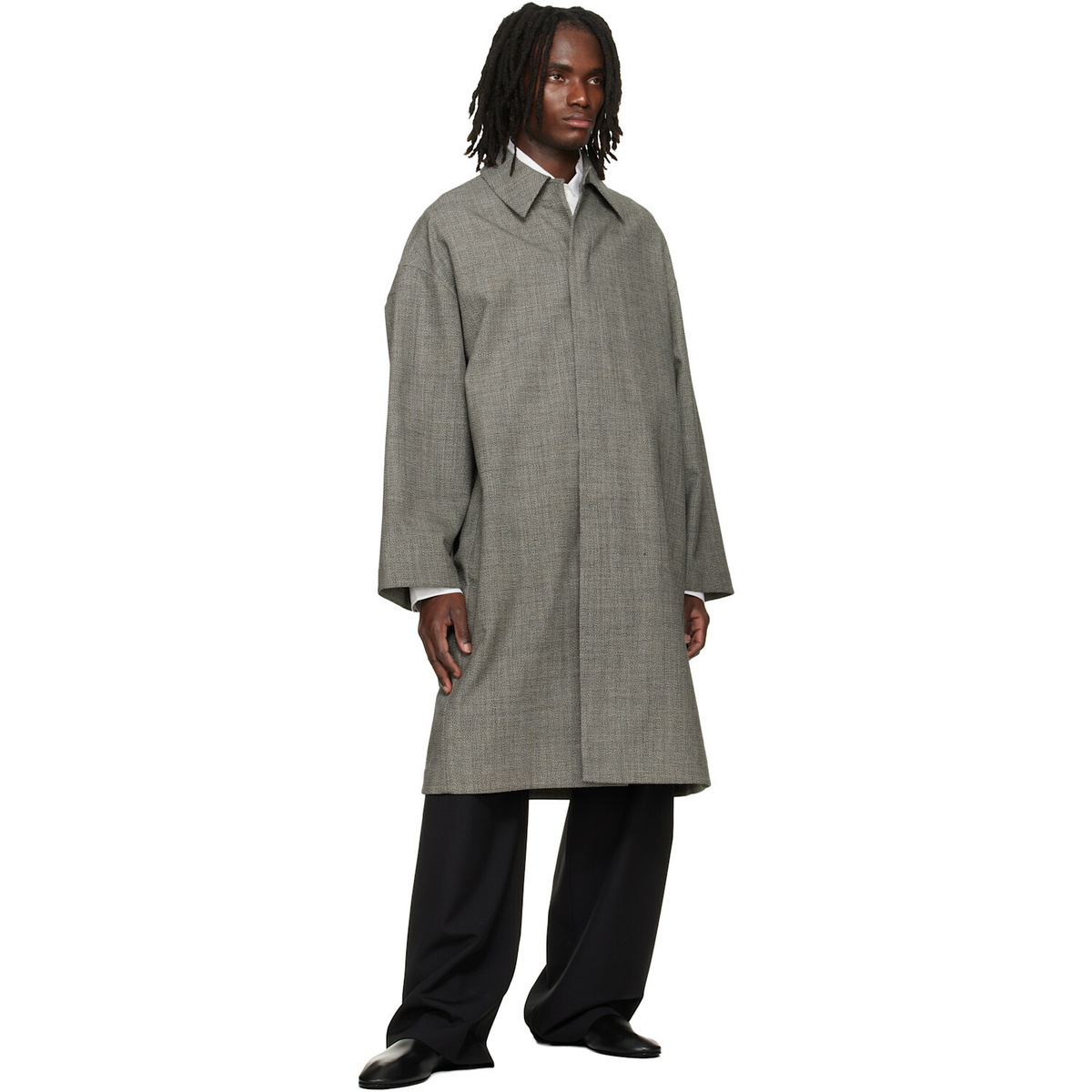 Fear of God Gray Mouline Wool Relaxed Trench Coat