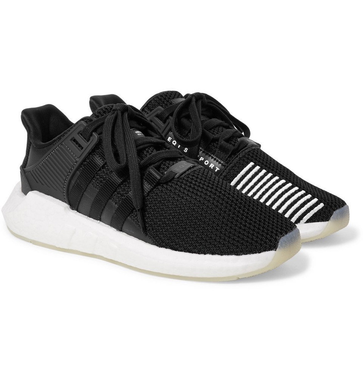 Photo: adidas Originals - EQT Support 93/17 Stretch-Knit Sneakers - Men - Black