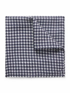Anderson & Sheppard - Houndstooth Wool and Silk-Blend Pocket Square